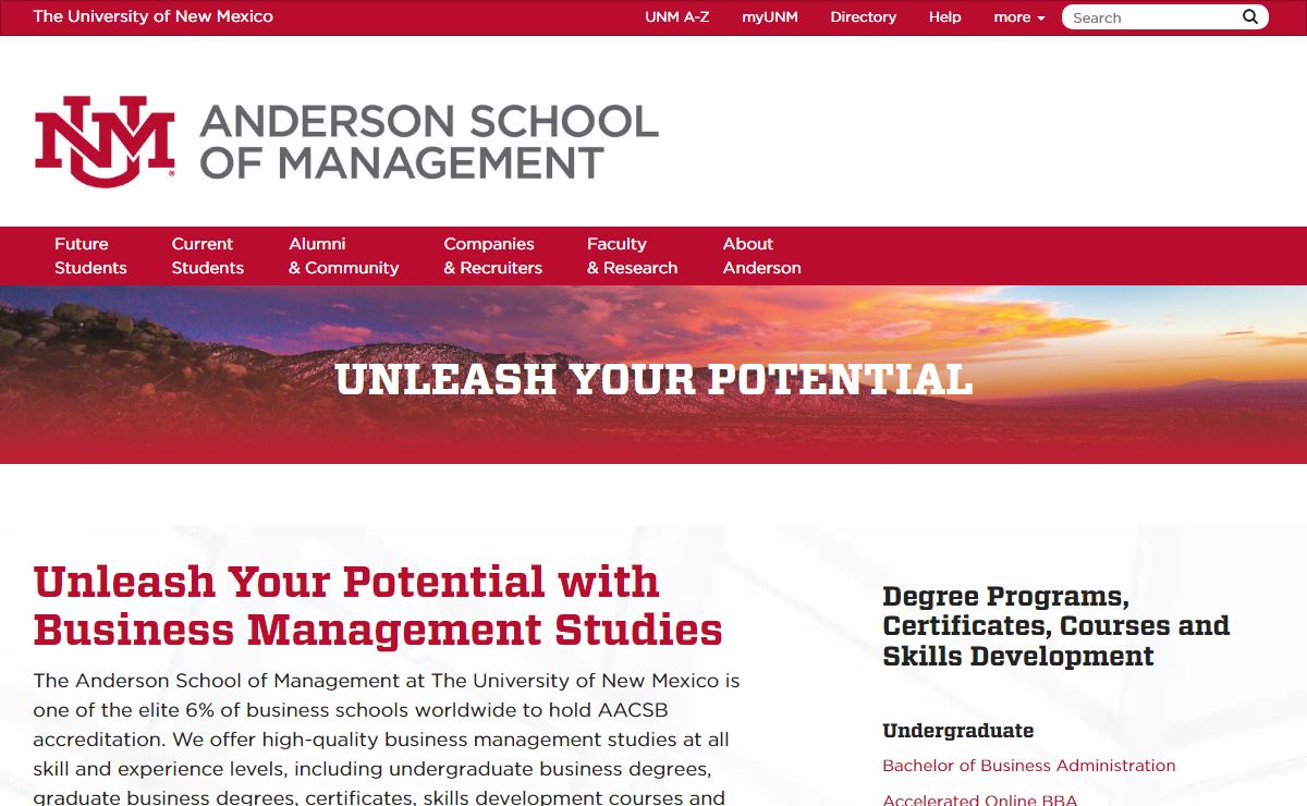 Business Management Studies at the University of New Mexico :: Anderson School of Management | The University of New Mexico