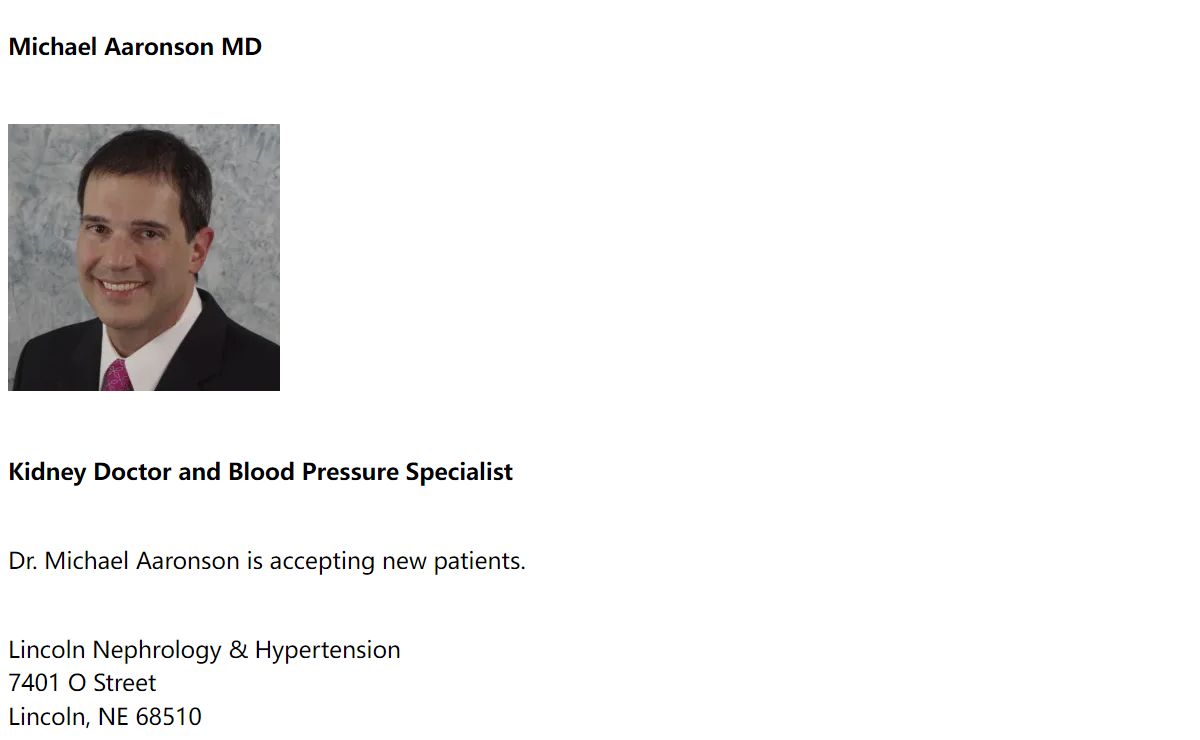 Michael Aaronson MD Business Card