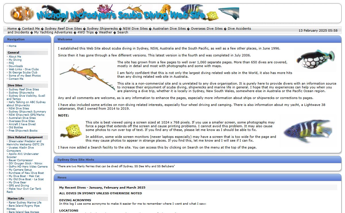 Michael McFadyen's Scuba Diving Web Site