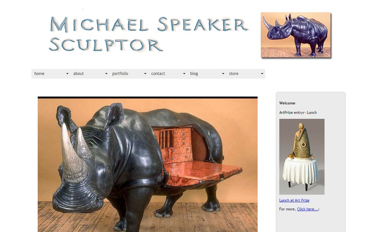 Michael Speaker Sculptor | Wood, Bronze, Commissions, Political Satire, Functional Bureaucrats and Rhinoceros Desks