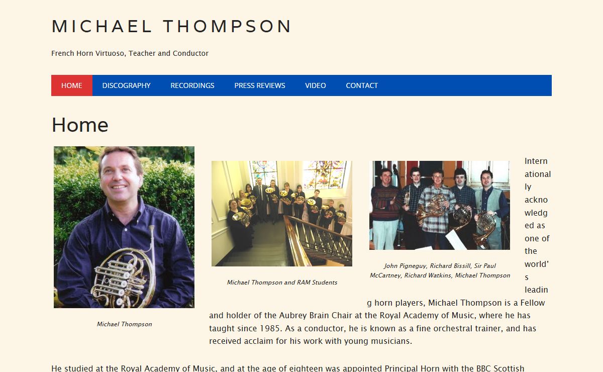 Michael Thompson French Horn Virtuoso Teacher and Conductor