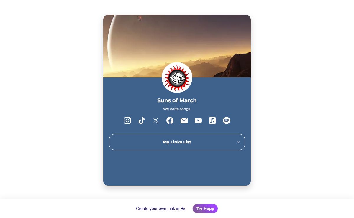 Suns of March - Hopp.co page
