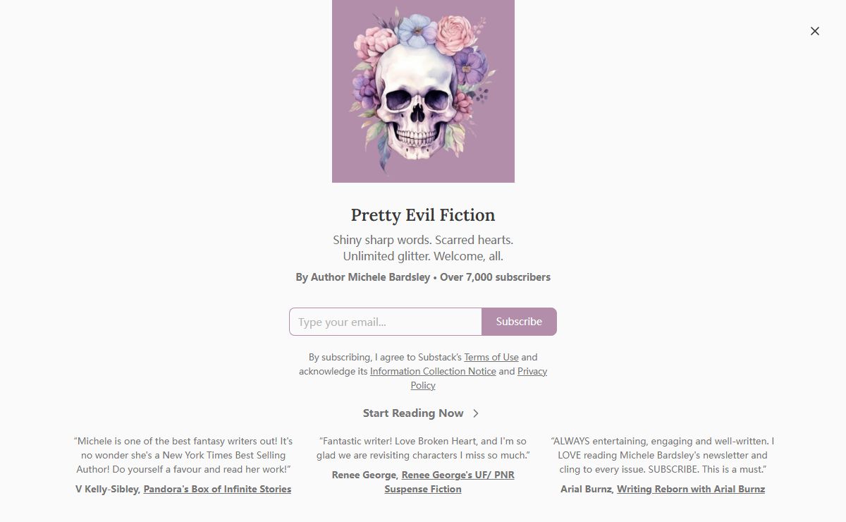 Pretty Evil Fiction | Author Michele Bardsley | Substack