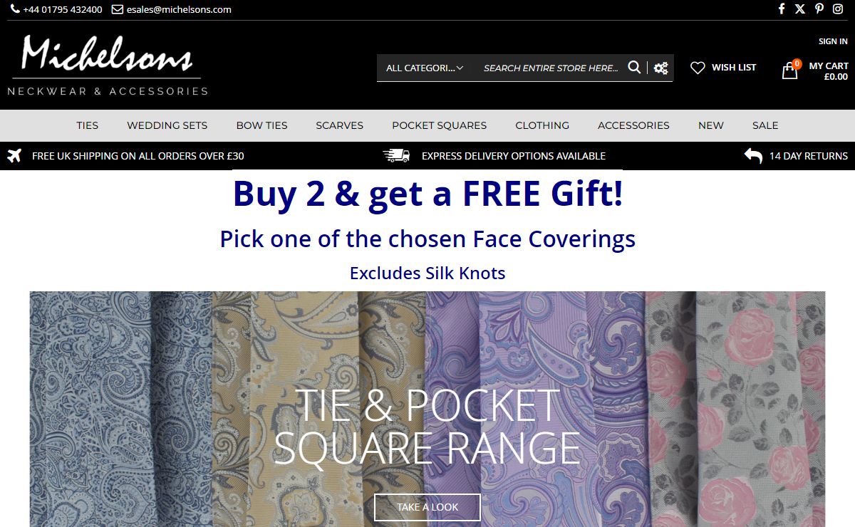 Neckwear and Accessories Michelsons Neckwear and Accessories - Home Page Michelsons