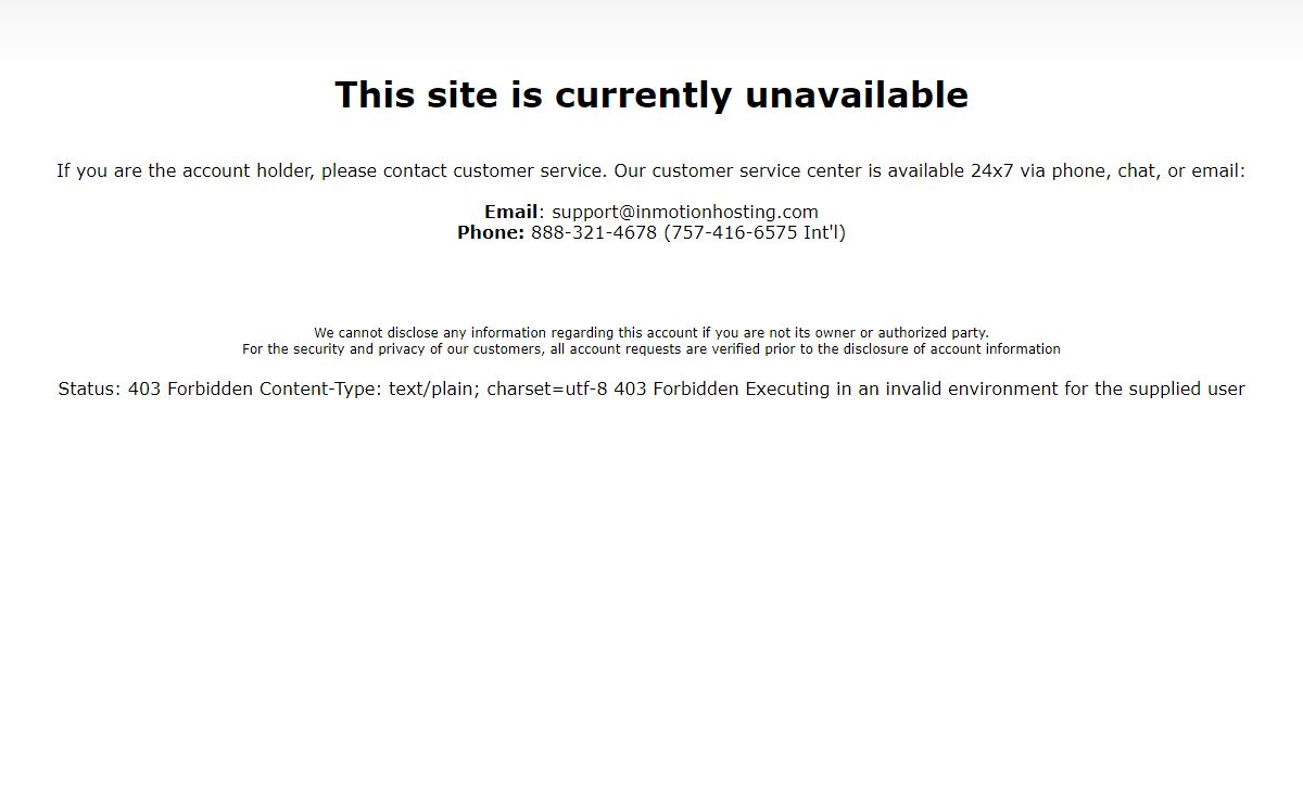Site Unavailable