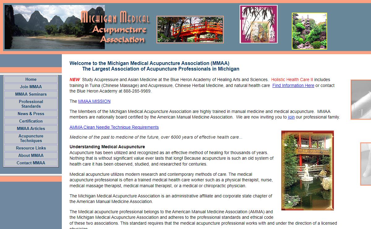 Michigan Medical Acupuncture Association provides educational information on acupuncture and oriental medicine