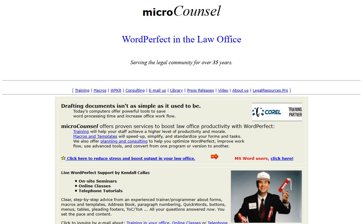 WordPerfect Macros and Training for the Law Office