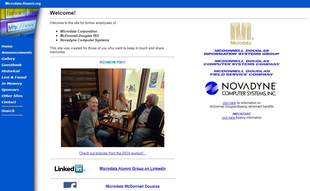 Microdata, McDonnell Douglas, CSC, Tymnet, Novadyne Alumni