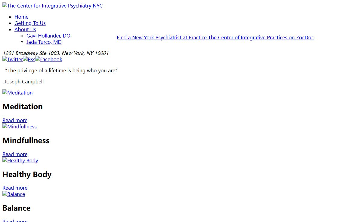 Center for Integrative Psychiatry NYC - Holistic Psychiatry NYC | Integrative Psychiatry New York City