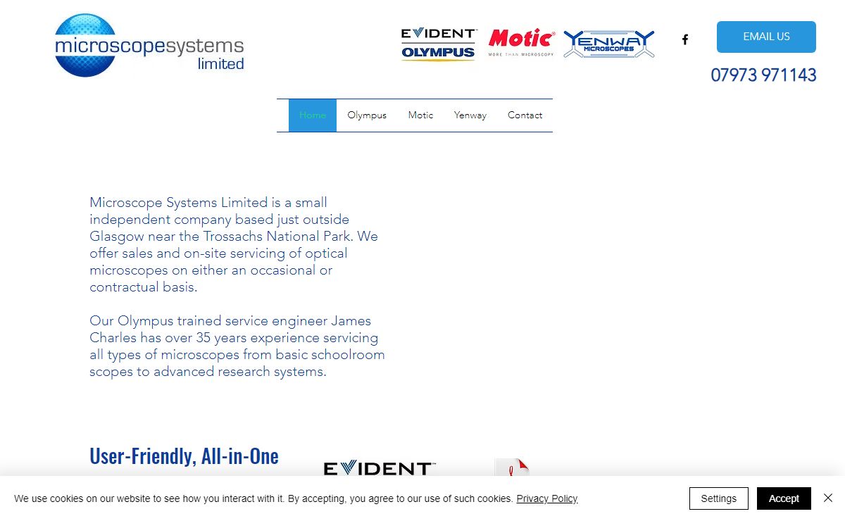 Microscope Systems Ltd - sales and service of optical microscopes - based in Balfron Station CX23LEDGlasgow