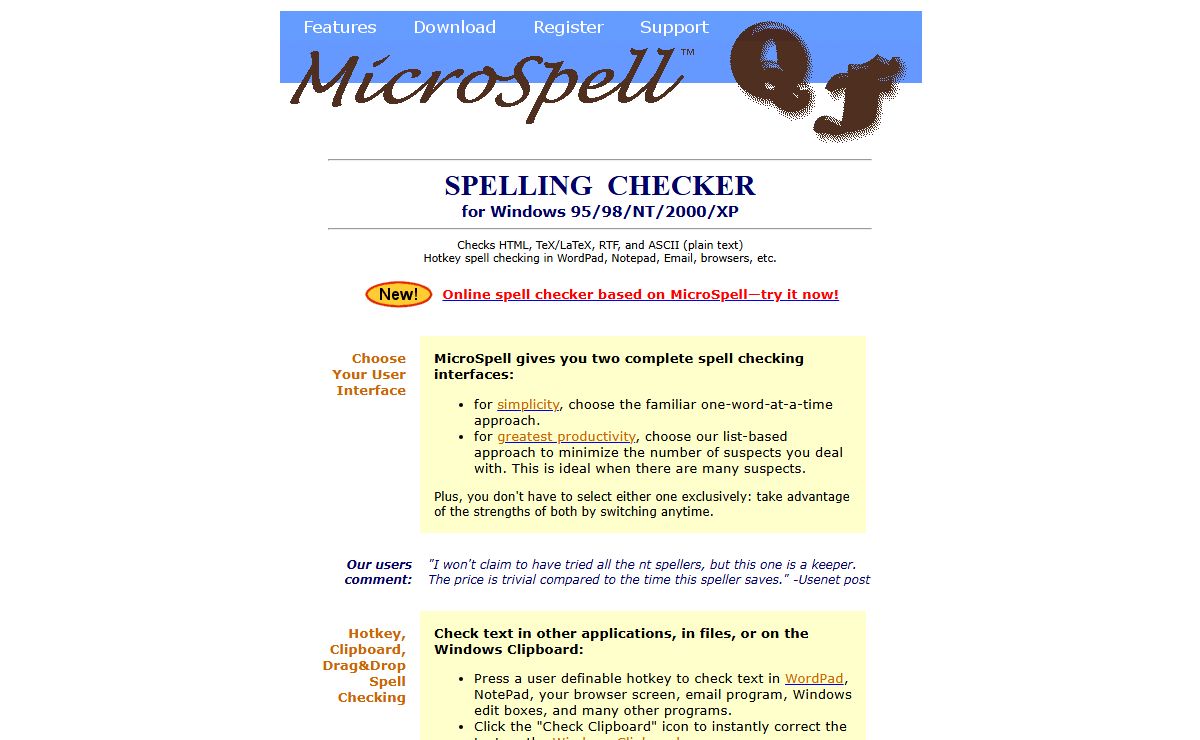 MicroSpell Spell Checker - Plain Text, HTML, LaTeX, TeX