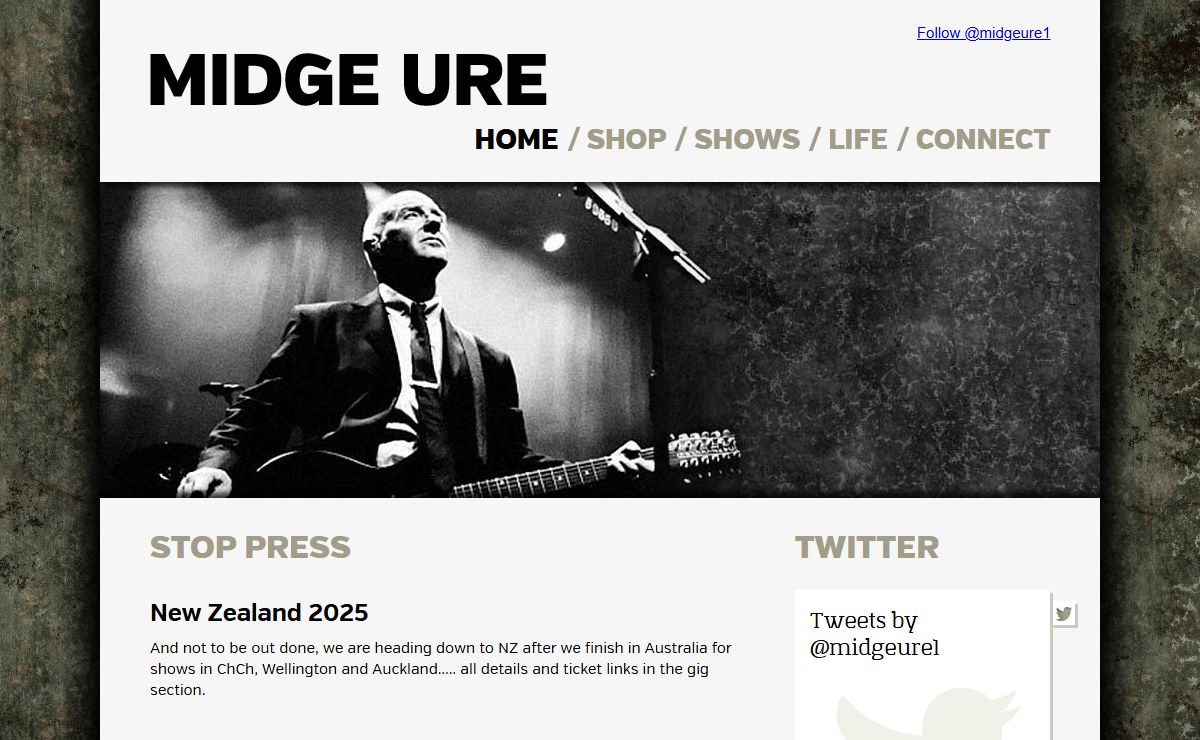 MIDGE URE - the Official Website
