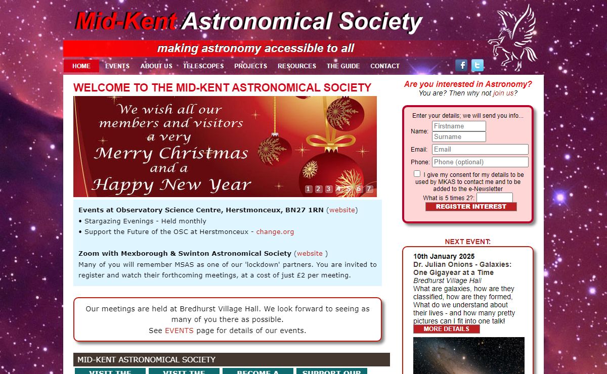 Mid-Kent Astronomical Society - MKAS - Astronomy in Kent