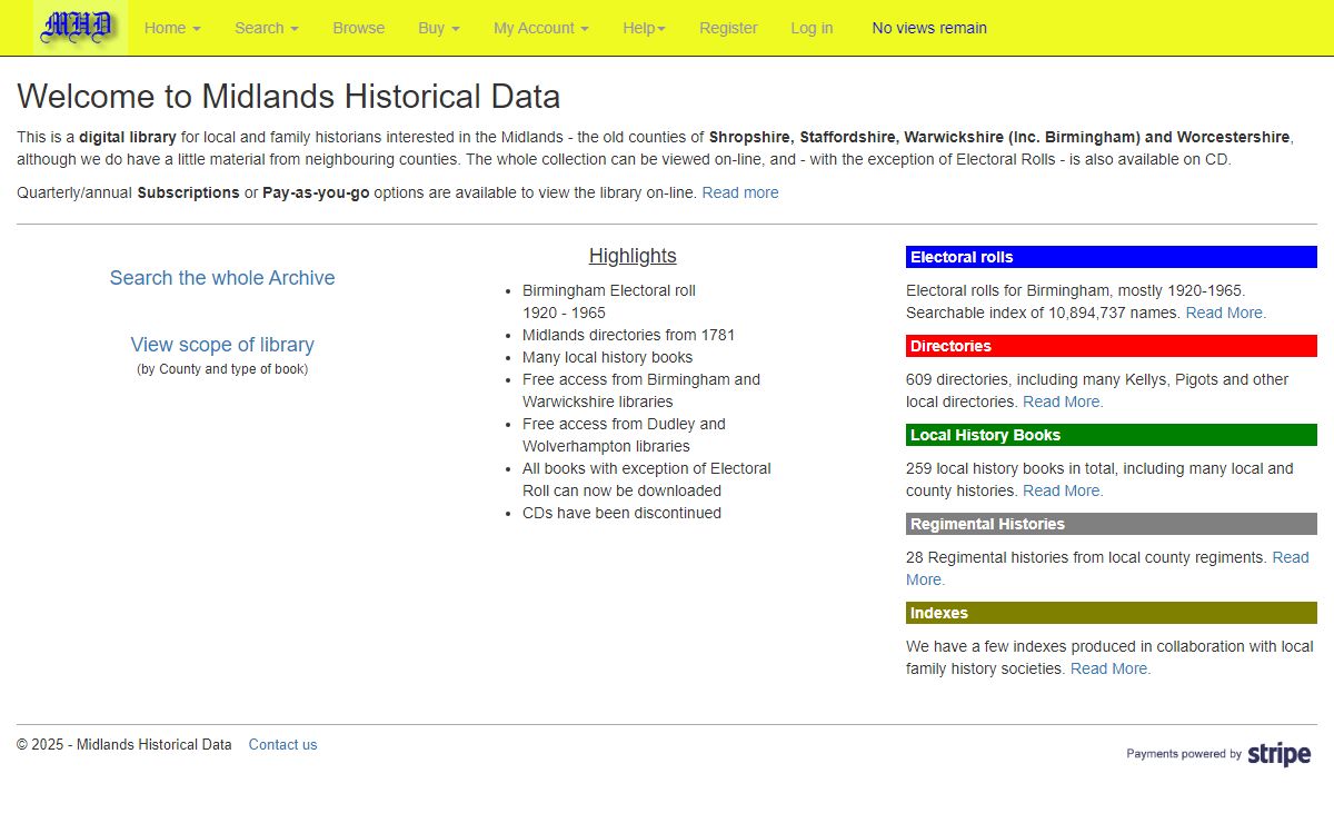 Welcome to Midlands Historical Data - MHD Digital Library