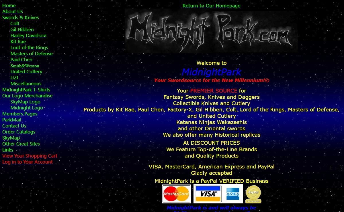 Swords, Knives, and Collectibles- MidnightPark - Your Sword Source for the NEW MILLENNIUM!