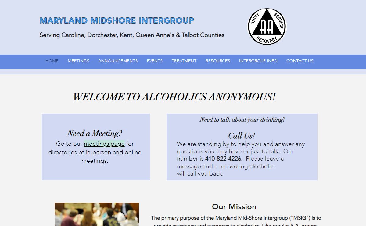 Outreach | Maryland Mid-Shore Intergroup | United States