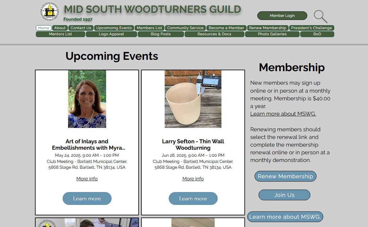 Mid South Woodturners Guild | Memphis TN