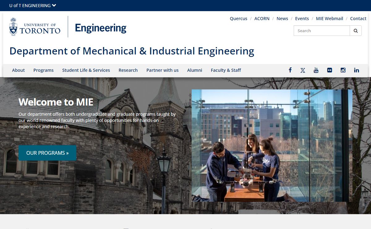 MIE Home - Department of Mechanical & Industrial Engineering