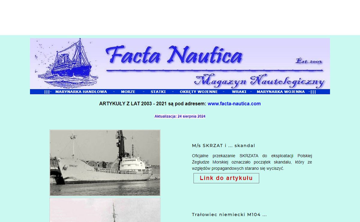 Facta Nautica - Magazyn Nautologiczny- Statki i okręty