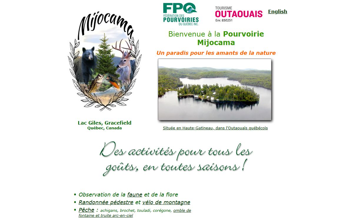 La Pourvoirie Mijocama - L'Aventure plein air par excellence