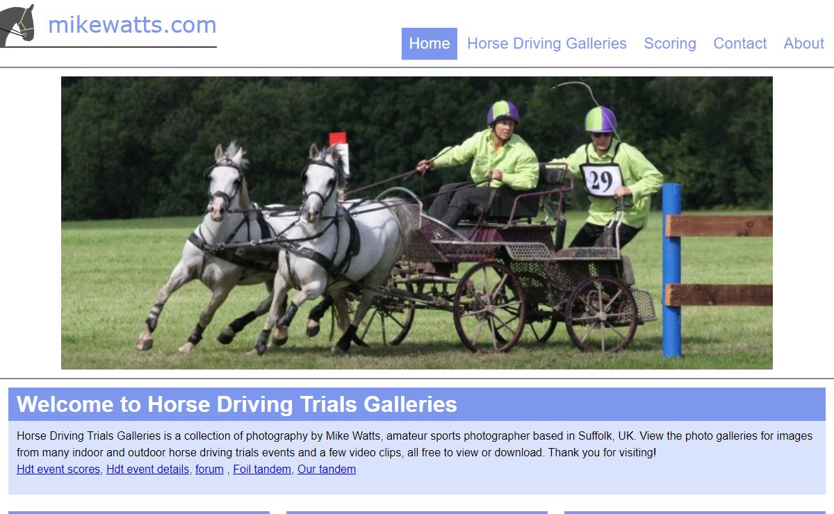 Mike Watts - Horse Driving Pictures, Resource Management Software