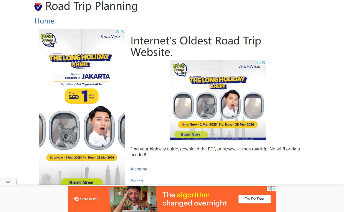 Road Trip Planning for USA, Canada