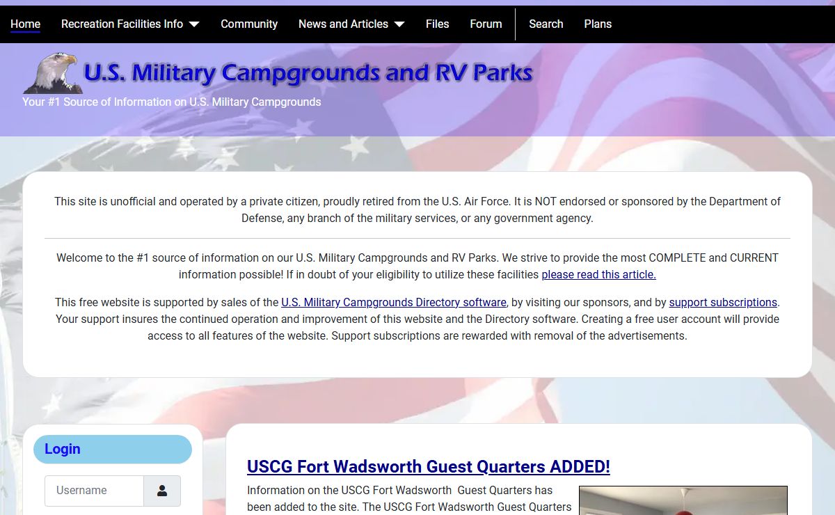 U.S. Military Campgrounds and RV Parks - Home