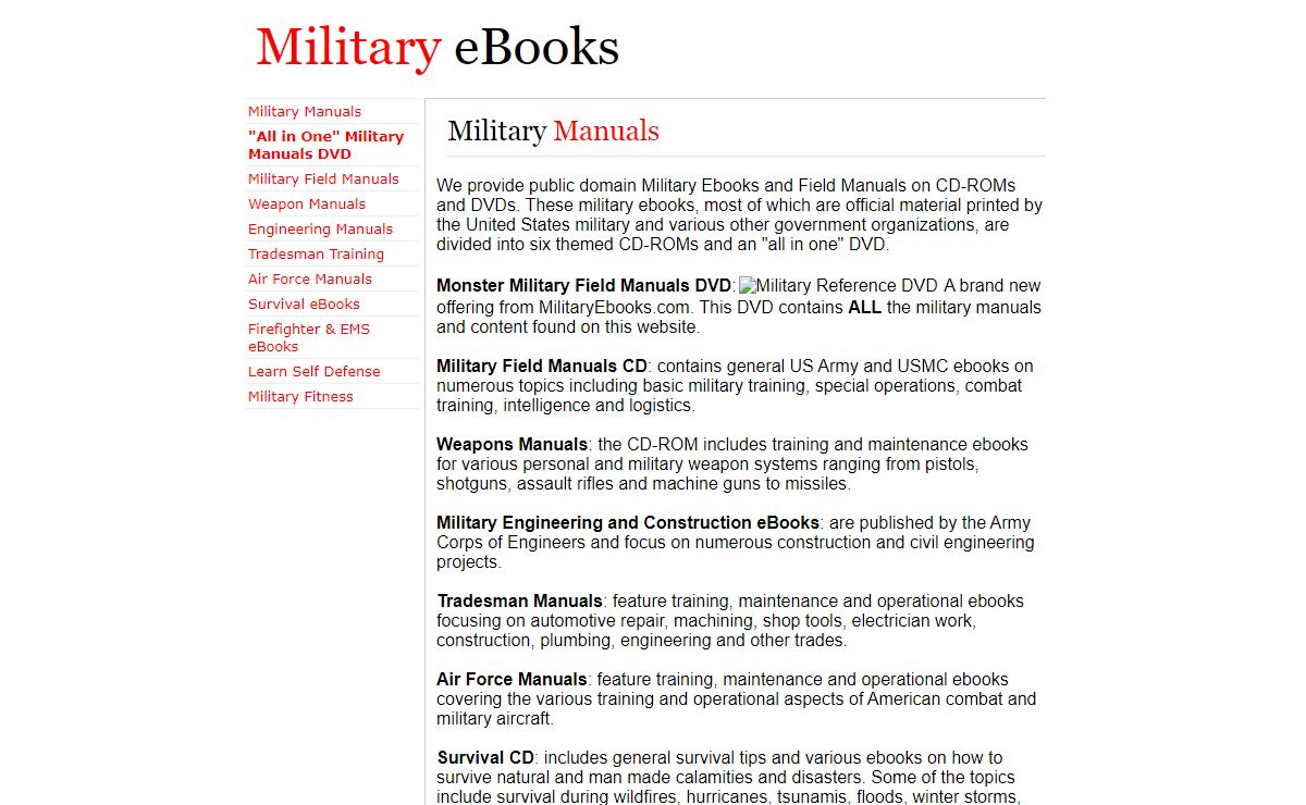 Military Ebooks and Military Manuals on CD-ROM and DVD