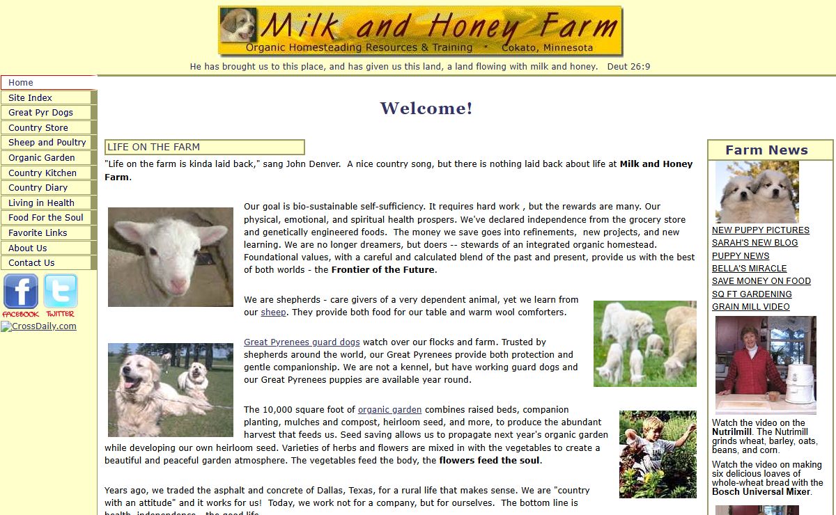 Milk & Honey Farm: Organic Homesteading Resources, Cokato MN