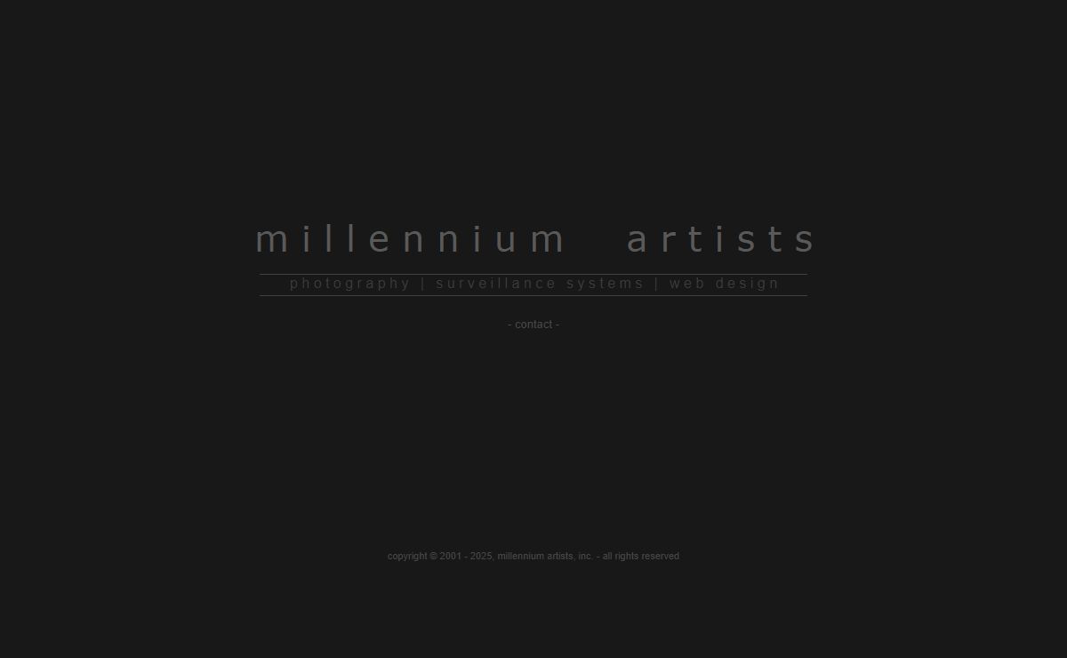 millennium artists  ~  web design, photography, surveillance systems