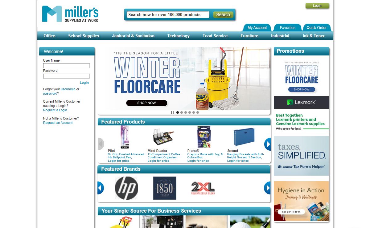 Welcome to Miller's Supplies at Work
