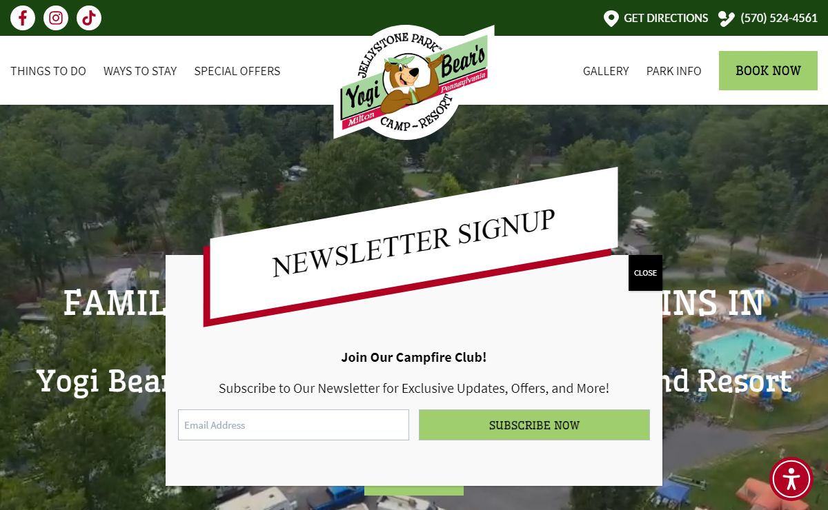 Yogi Bear’s Jellystone Park RV Campground Resort in Milton PA