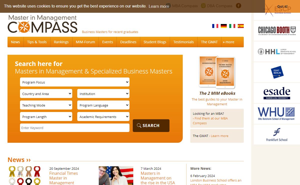 MIM Compass: Master in Management programs worldwide