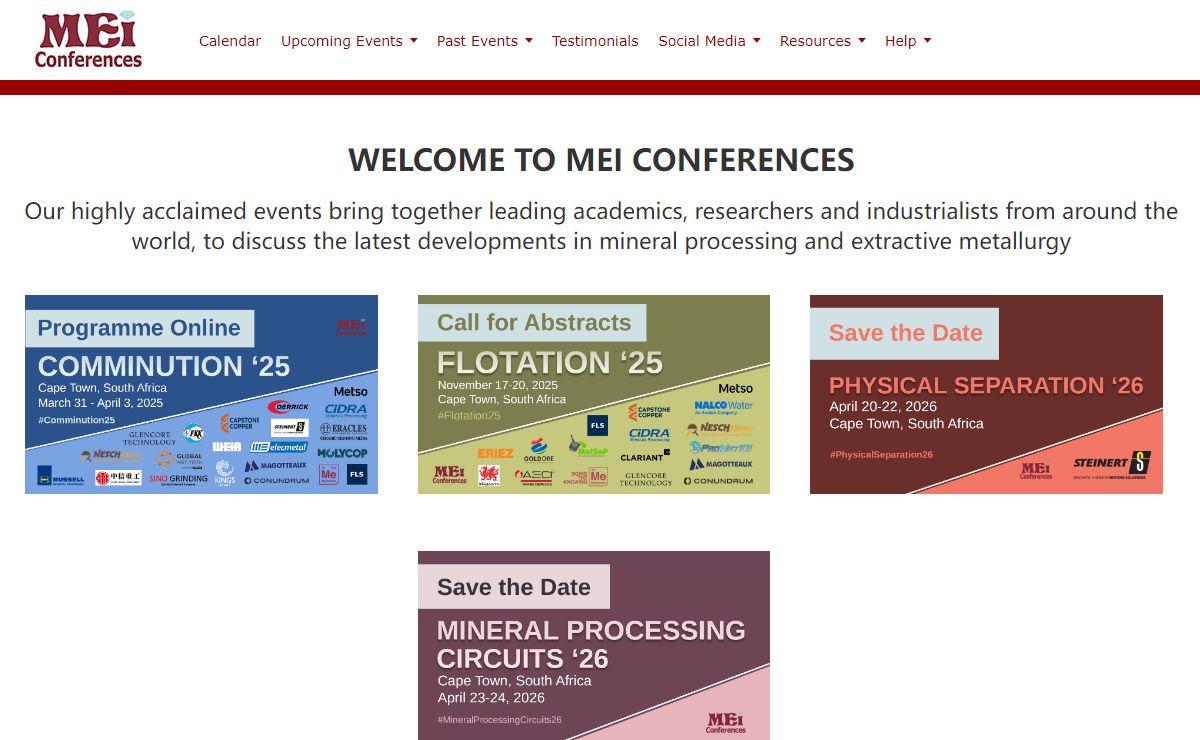 Minerals Engineering (MEI) Conferences