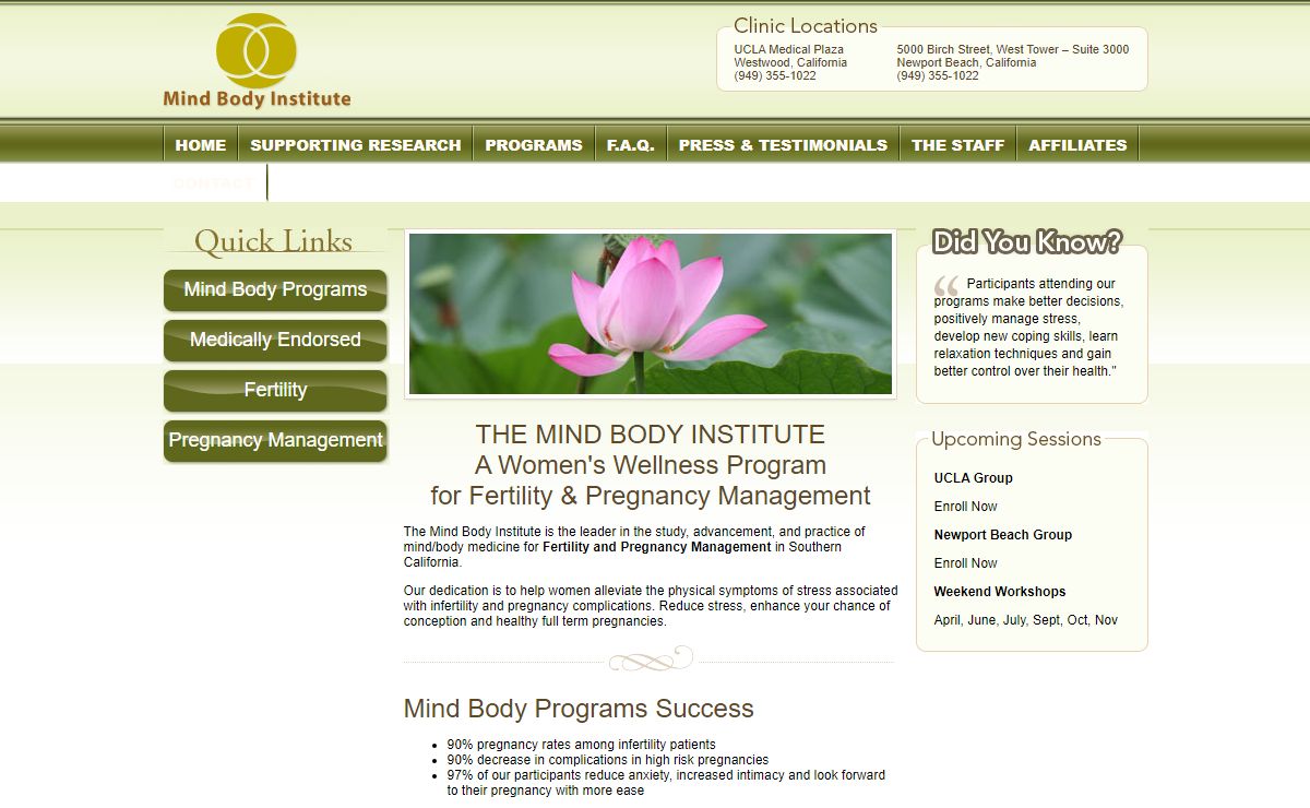 Mind Body Institute - A Mind Body Infertility and Pregnancy Management Program