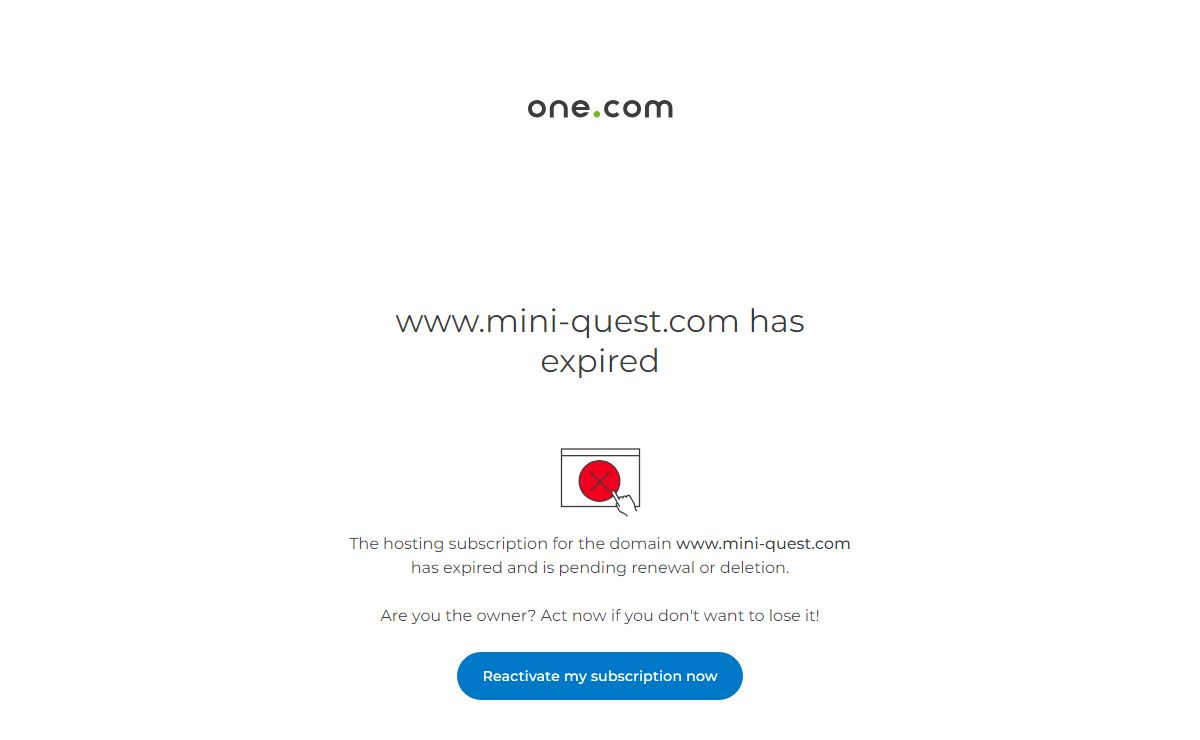 www.mini-quest.com has expired