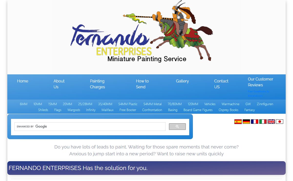 Fernando Enterprises Miniature Painting Service - Figures & Zinnfiguren