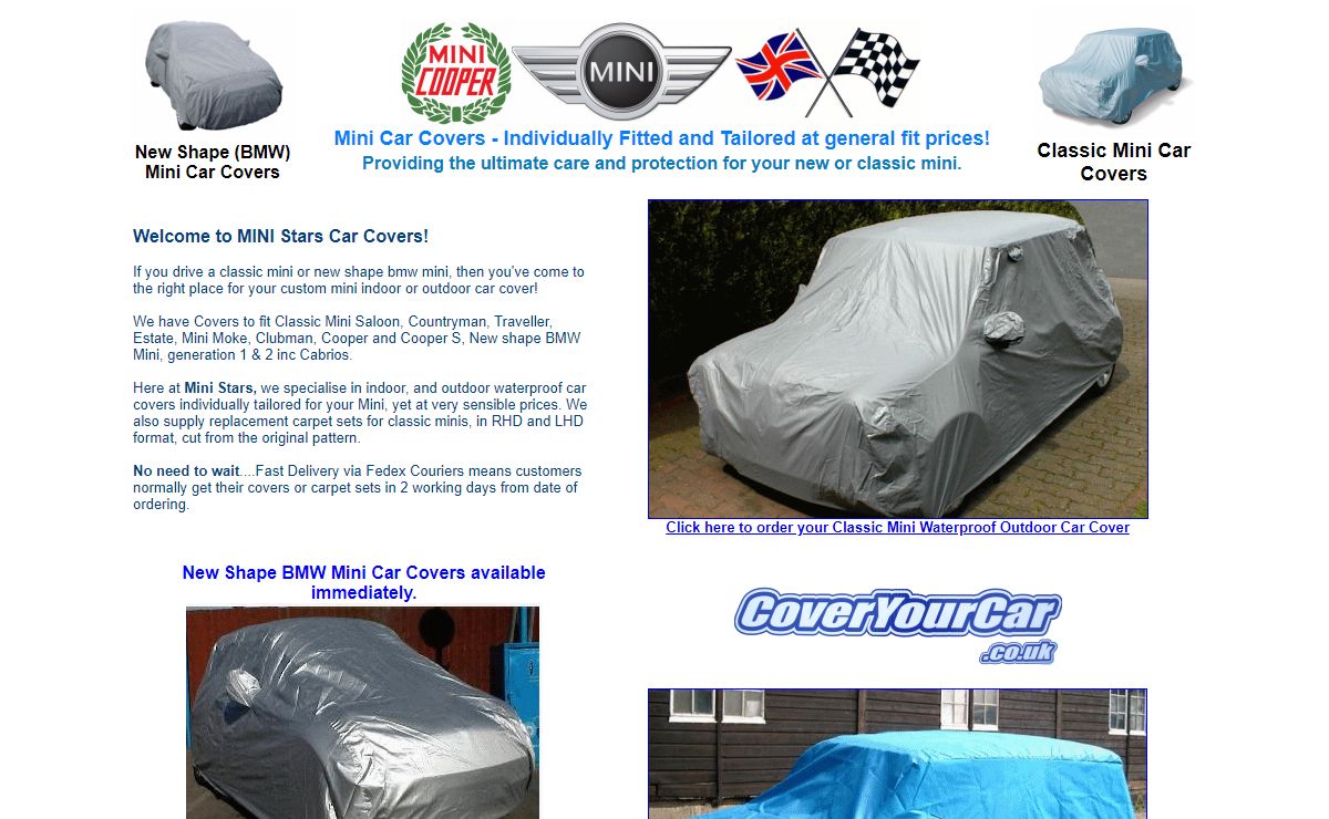 Mini Car Covers from Mini Stars UK