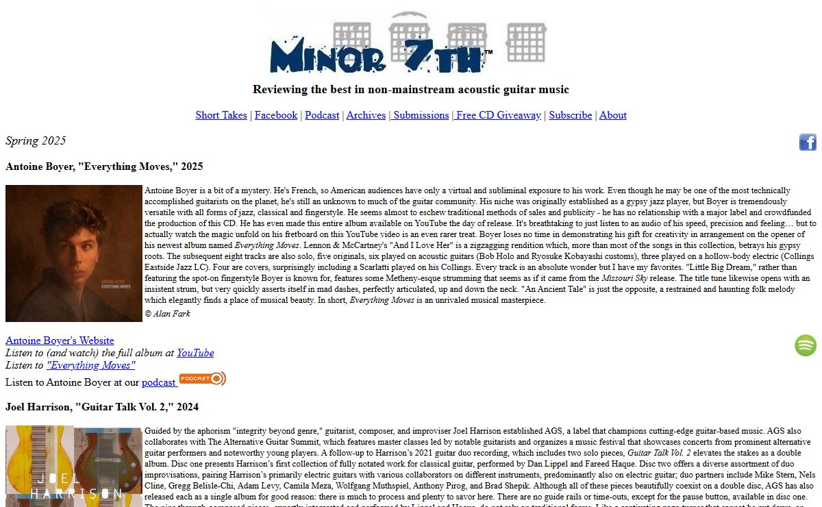Minor 7th: Acoustic Guitar Music Reviews / Acoustic Guitar Artists / Guitar Players