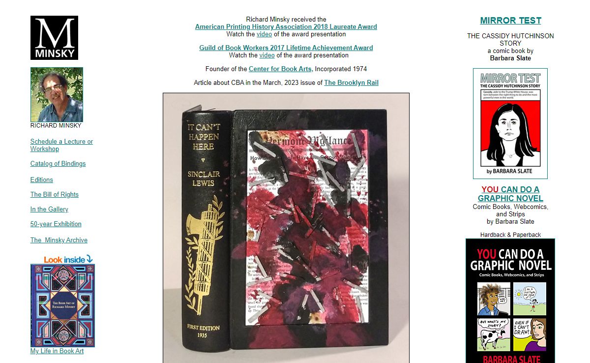 Book Art, Books, Lectures and Workshops by Richard Minsky