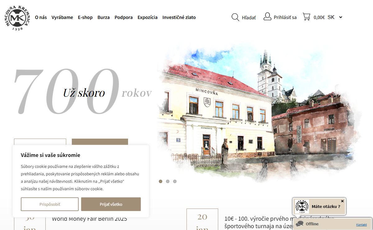 Vitajte na Mincovňa Kremnica | Mincovňa Kremnica