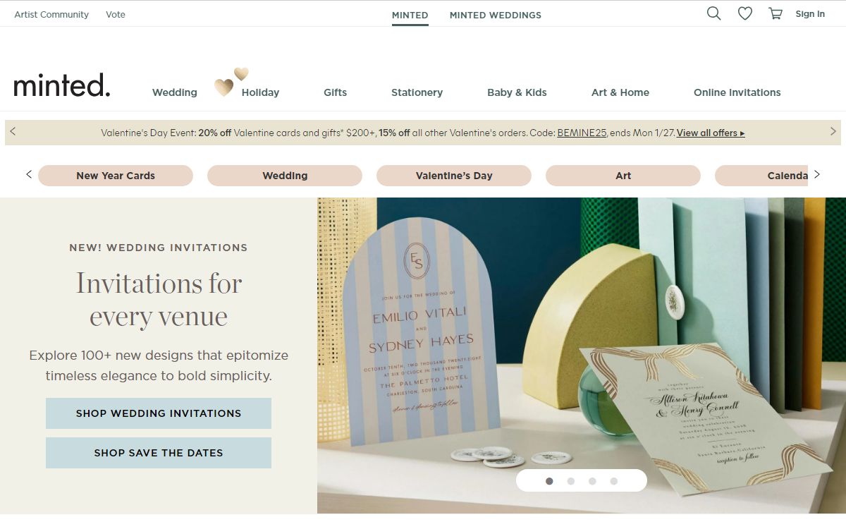 Premium Wedding Invitations, Stationery, Christmas Cards, Gifts, & Art Prints | Minted