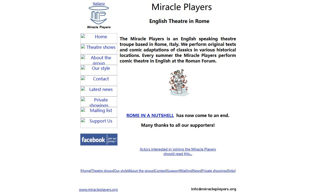 Miracle Players - English theatre in Rome