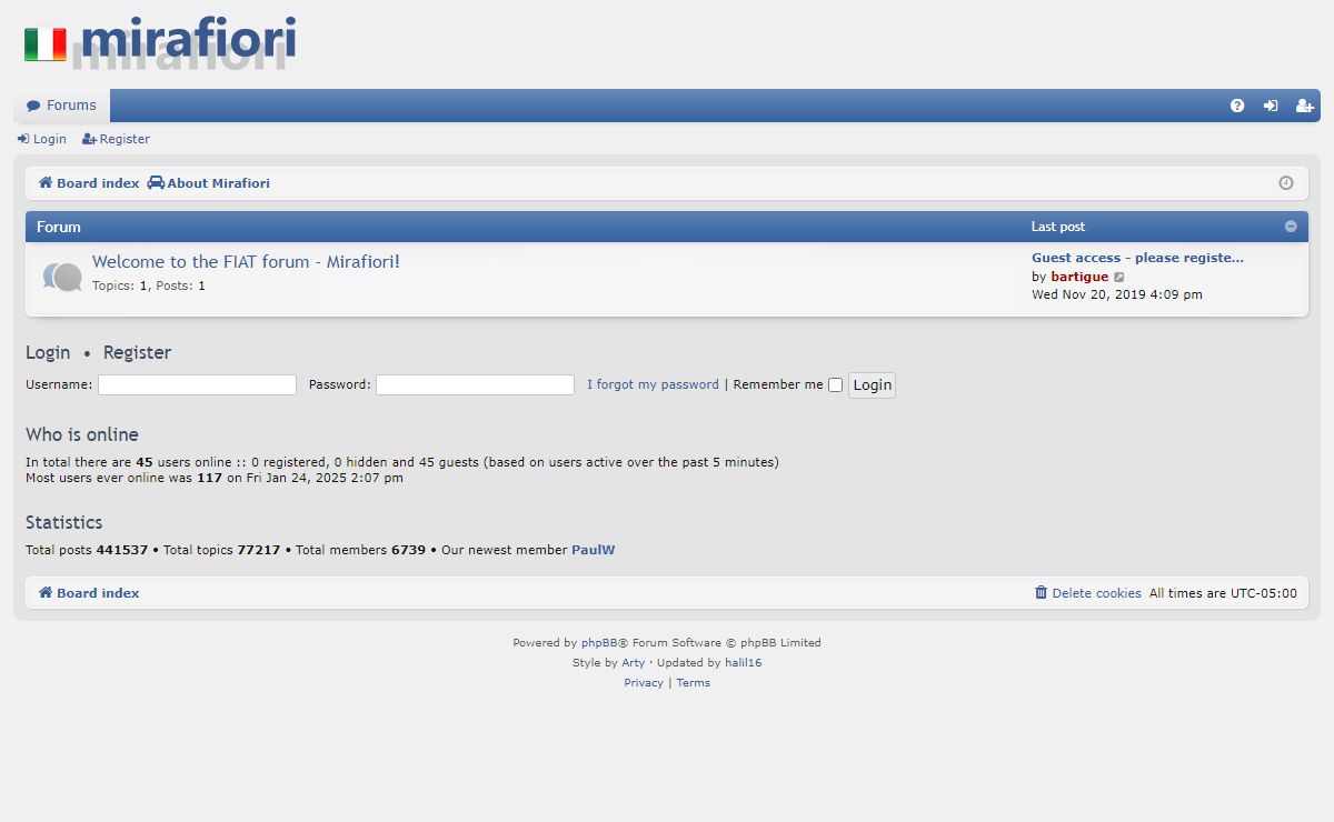 mirafiori.com - Index page