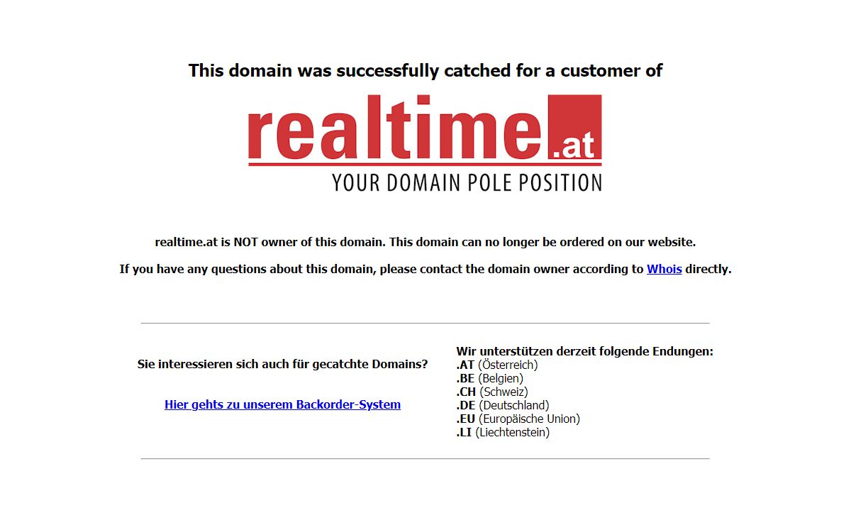 realtime.at - Domain catched