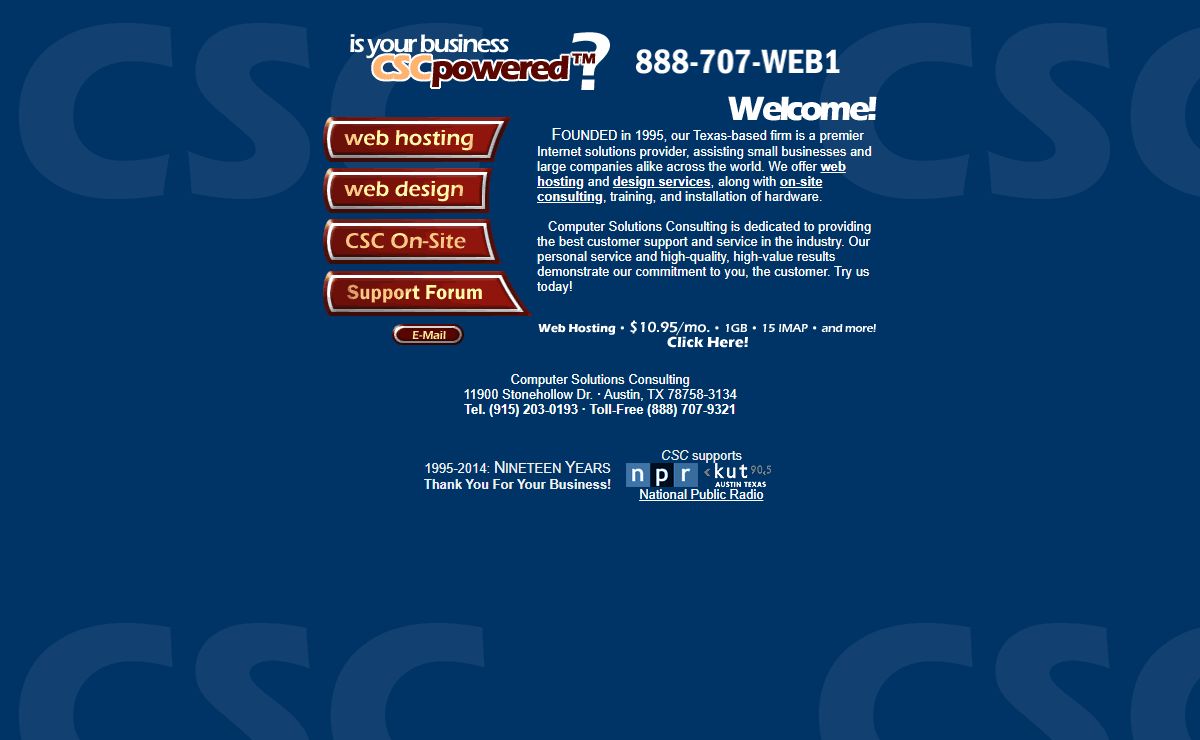 Computer Solutions: Web Hosting, Server Colocation, Web Design and On-Site Service