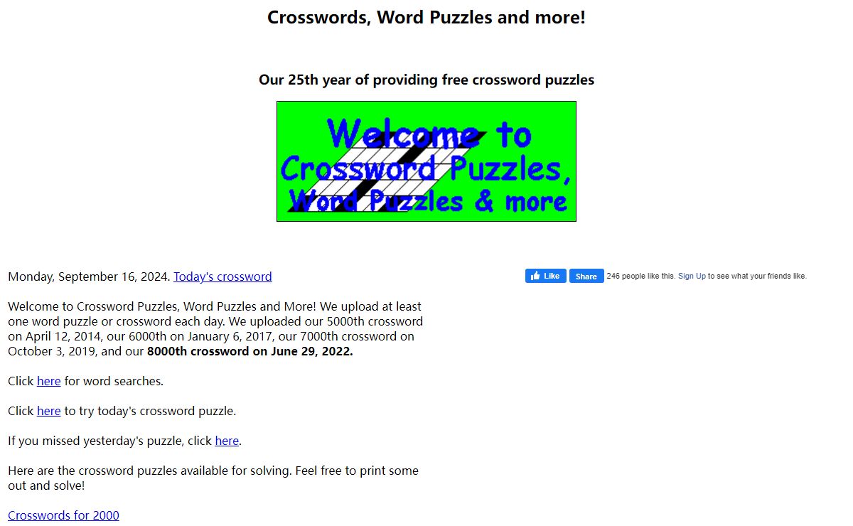 Crossword Puzzles, Word Puzzles and more!