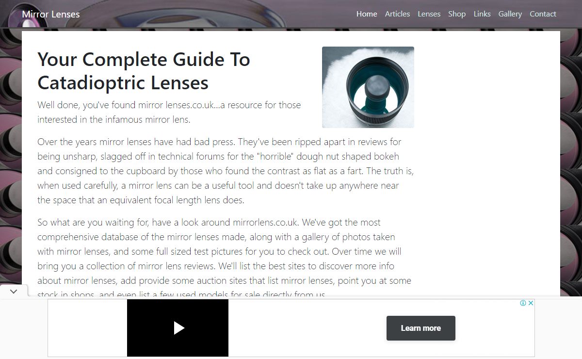 Mirror Lenses.co.uk - your complete guide to mirror lens photography - home