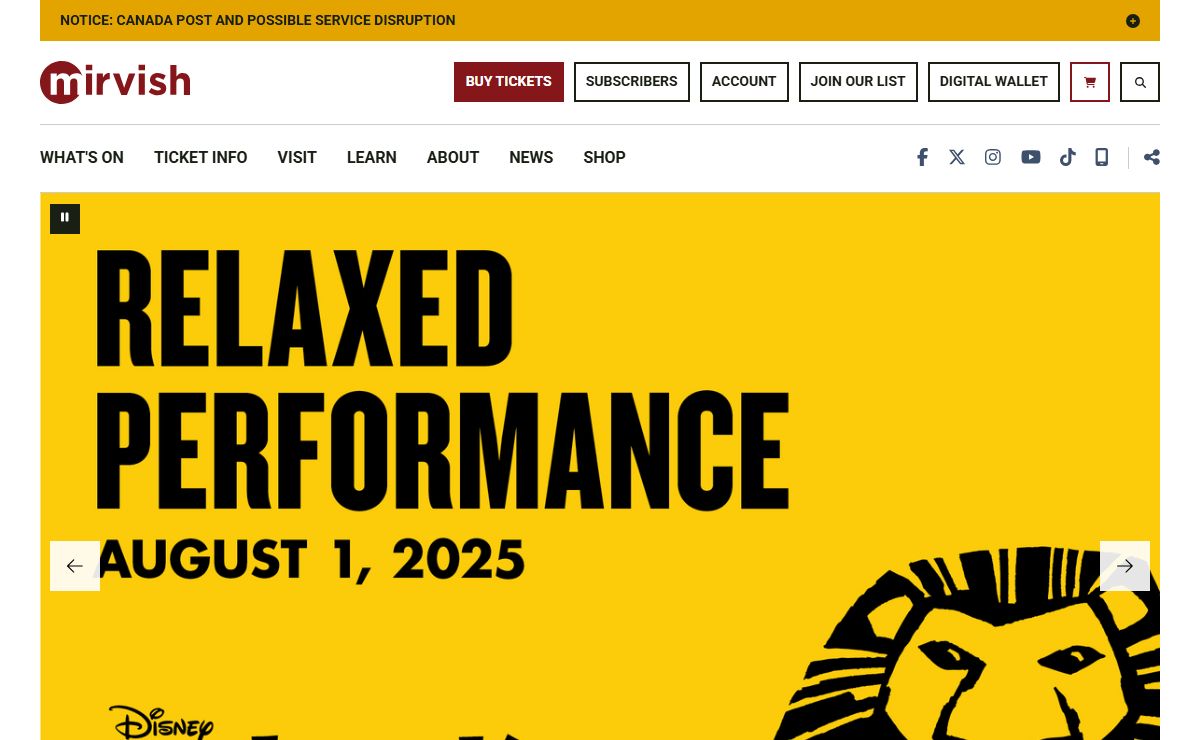 The Official Mirvish Website | Tickets to the Best Theatre in Toronto