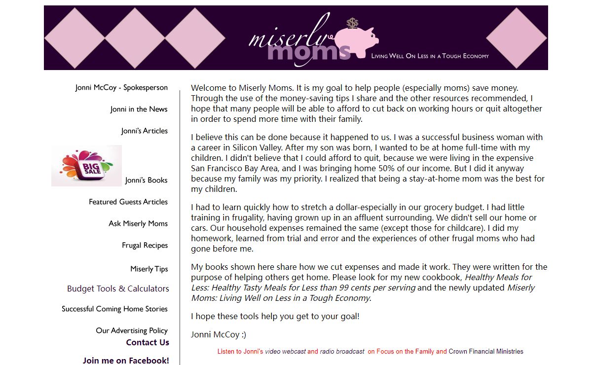 Miserlymoms.com | Living Well On Less In A Tough Economy